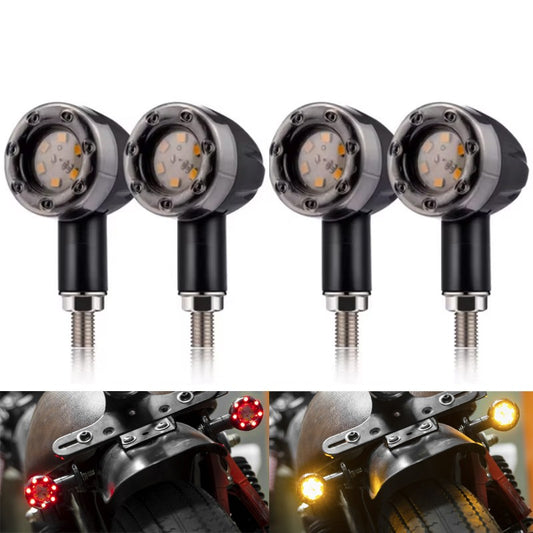 LED Motorcycle Bullet Taillight Motorcycle Turn Signal Brake Lamp Daytime Running Light Plastic Motorbike Refit Accessories