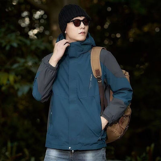 Men's Women's 2025 New Winter Jacket 3 in 1 Waterproof Windproof Detachable Outdoor Hiking Climbing Shell