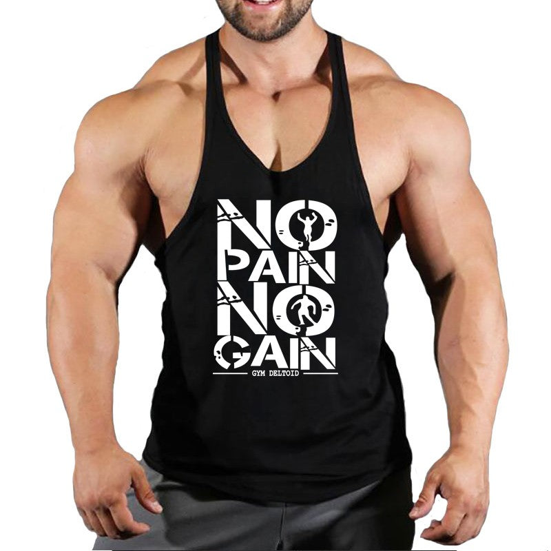 Skull Strong Print Clothing Bodybuilding Cotton Gym Tank Tops Men Sleeveless Und