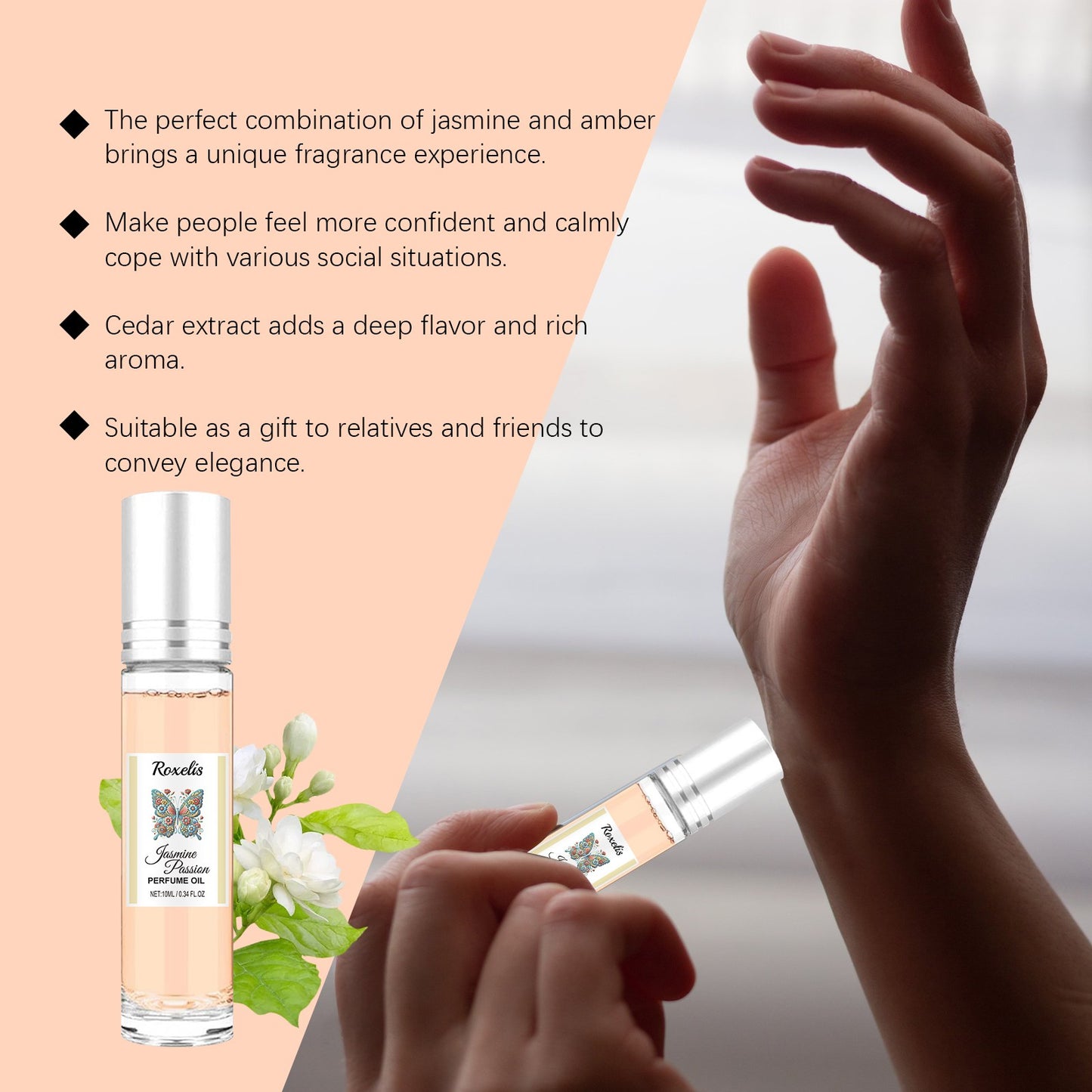 Roxelis Ball Jasmine Perfume Last Fragrance Portable Perfume Charming Charm Perfume Pheromone Fragrance Perfume Charm Fragrance