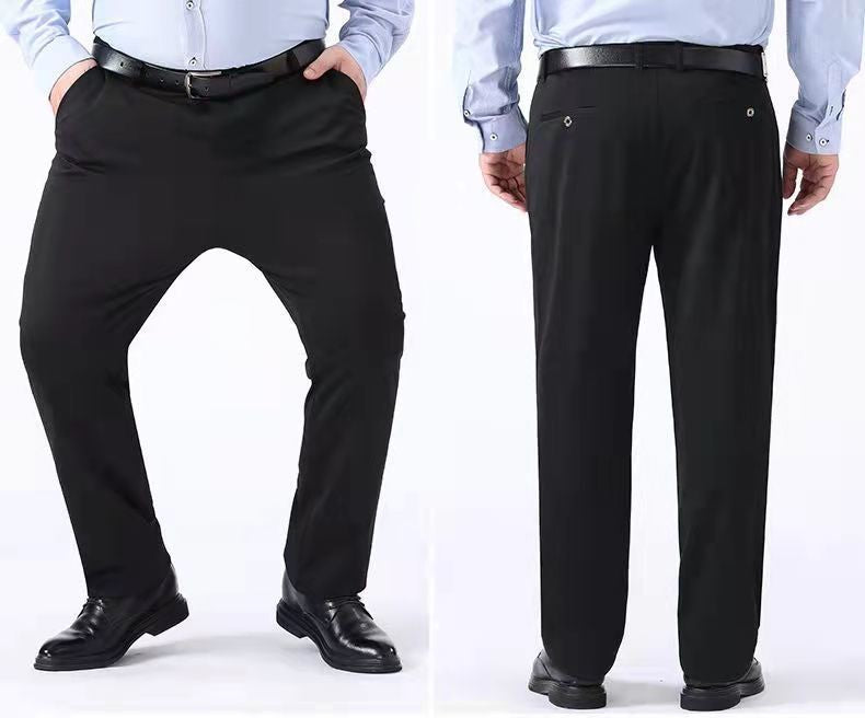 Men Summer Suit Pants Casual Pants Business Fashion Classic Solid Color Stretch Straigh Thin Cotton Trousers Plus Size A177