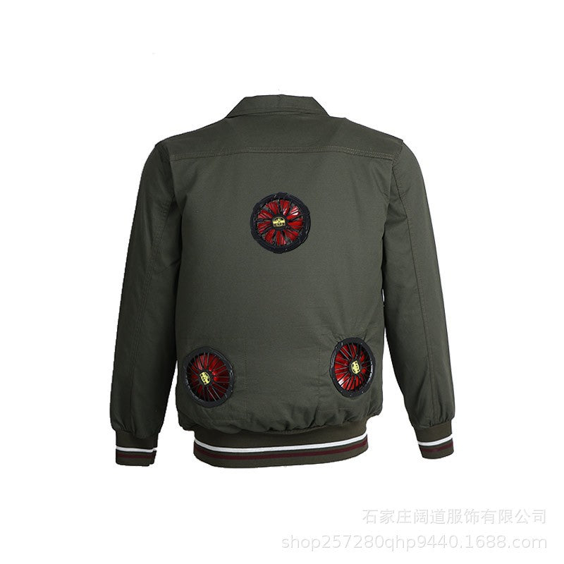 Summer Cooling with Fan Refrigeration Charging Air Conditioning Clothes Cotton Camouflage Clothing Construction Site Labo