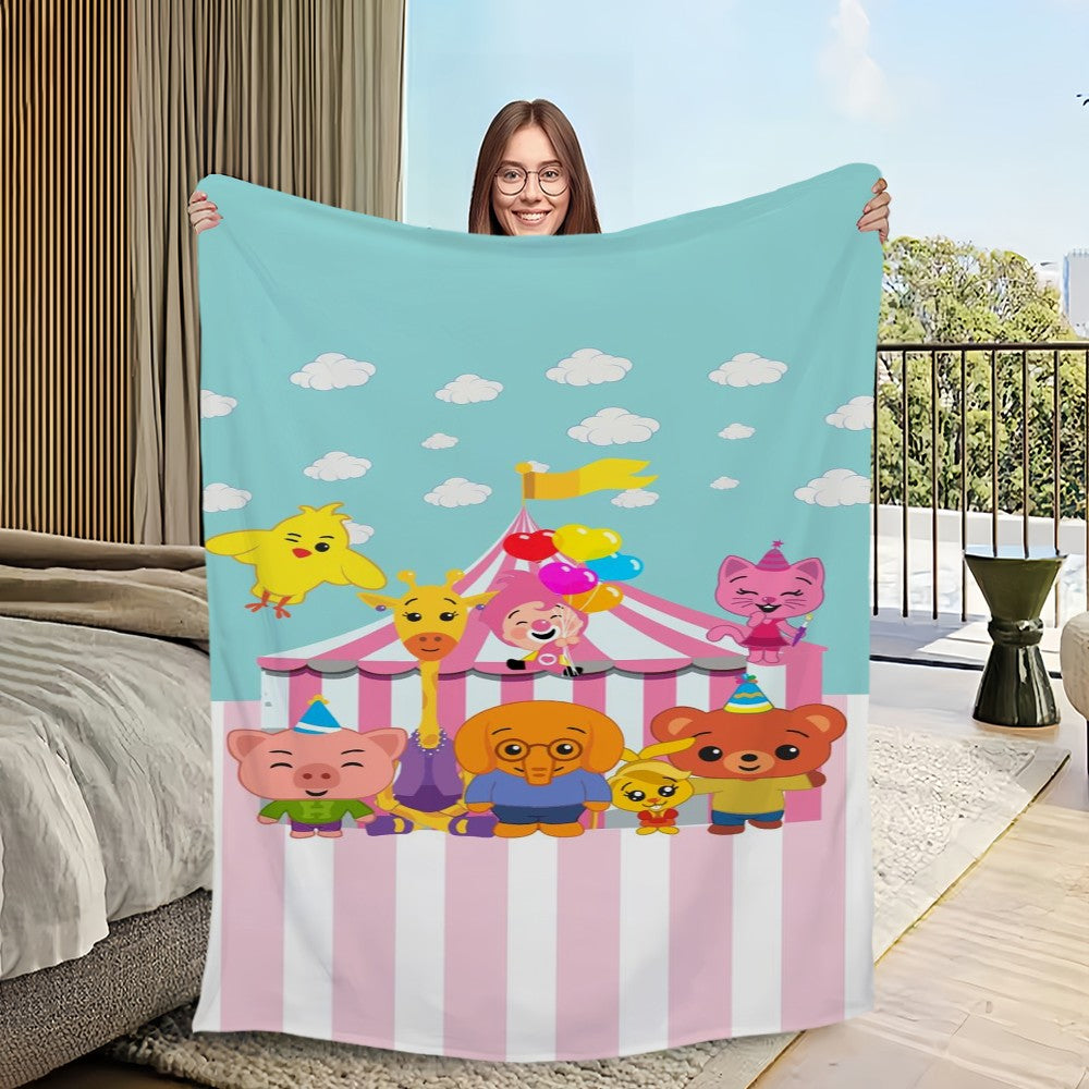 Manta de sofá, cama, quarto, macia e confortável, estampada com desenho P-Plim P-Plim, ideal para viagens e presentes.