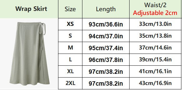 AS 2025 spring summer woman  linen one pieces  wrap skirts adjustable waist 2cm