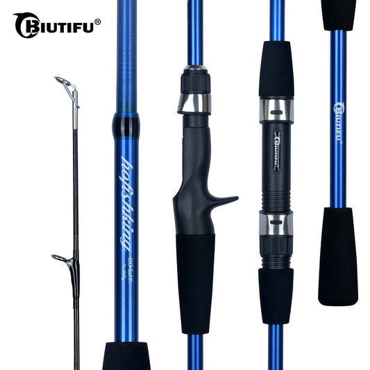 BIUTIFU Vara de Pesca Mini Baitcasting e Spinning 4/5 Seções 1.8/2.1m Carbono para Viagem Peso de Arremesso 5-20g Rápida Ultraleve para Isca
