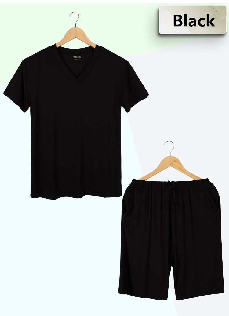 Summer Sleep Pajama Sets Nightwear Soft Modal Sleepwear Plus Size 5XL 6XL Lounge Wear Short Sleeve Cool Sleep Tops with Shorts