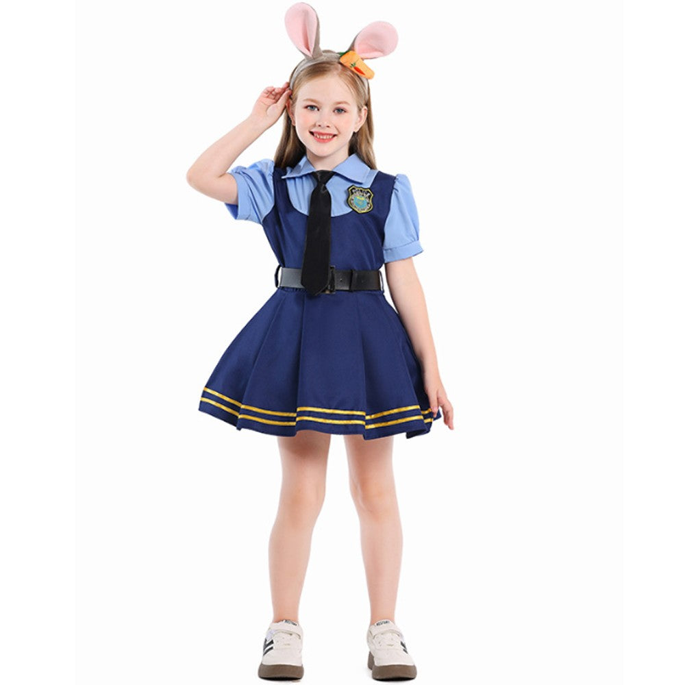Halloween children Police Judy Rabbit Cosplay Costume Set Party Fantasy Disguise Outfits Children's Day School Stage Performance