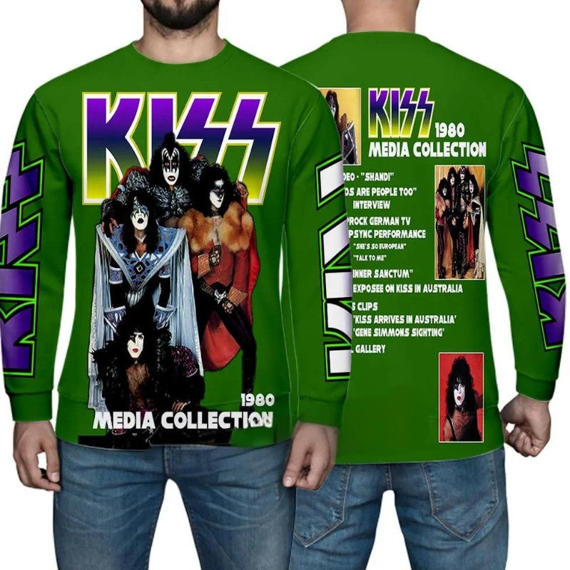KISS BAND Tshirt Men Fashion Graphic T shirts 3D Printing Men's Clothing Breathable Simple Long Sleeve Hip Hop T-shirt Tops