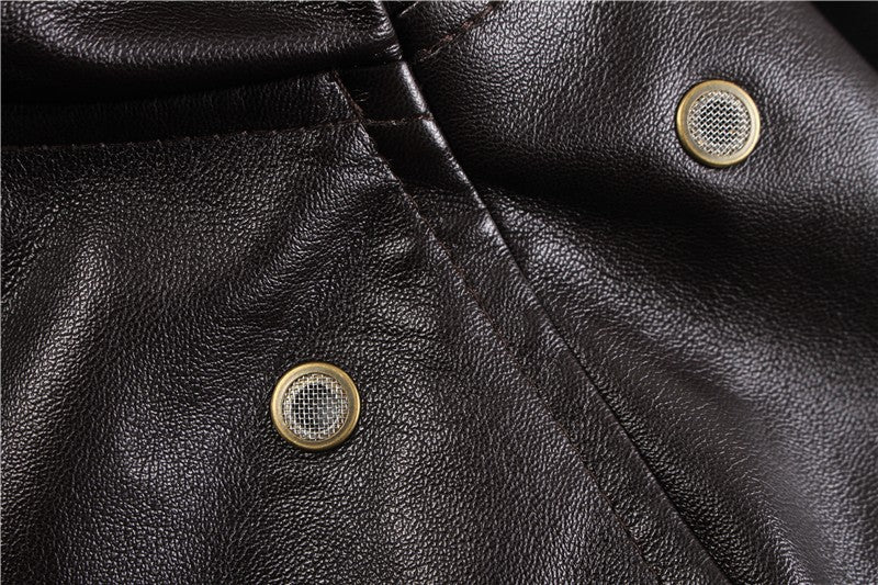 2023 Winter Vintage A2 leather jacket men streetwear Removable fur flight motorcycle bomber padded air force coat