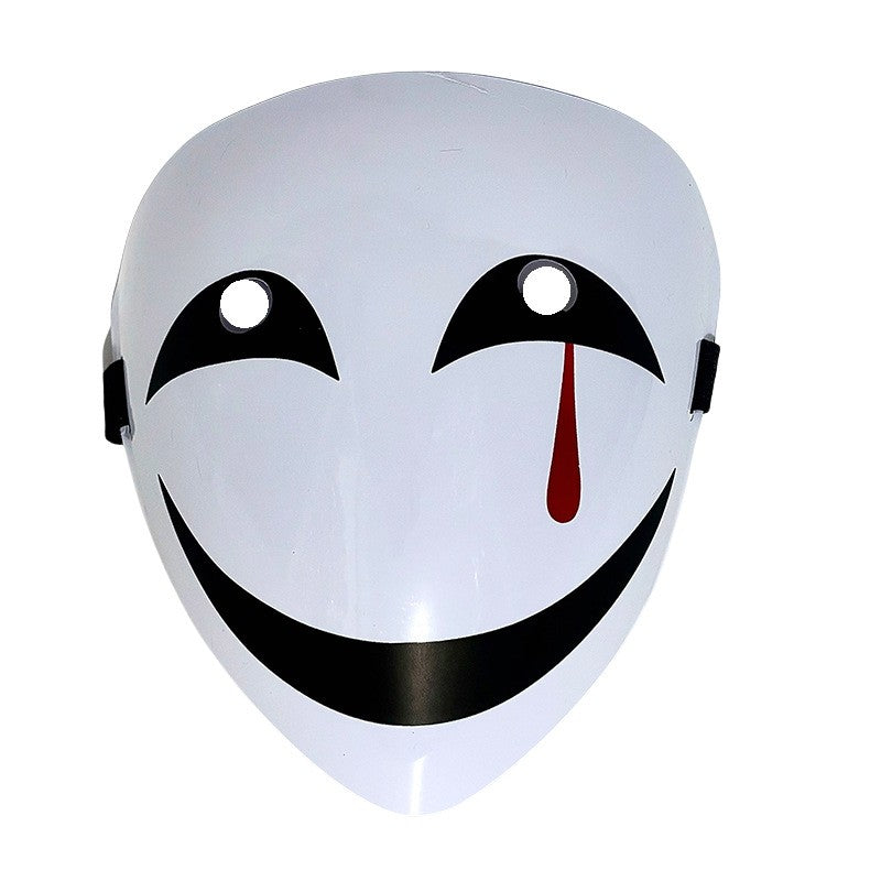 5 Pcs Creepy White Halloween Full Face Mask, Scary Smile / Sad / Cross Eye Print Mask for Adults Halloween Costume and Party