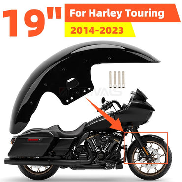 Motorcycle Steel Front Fender Mudguard Cover Protector Splash Gloss Black For Harley Touring Road King Street Glide 2014-up