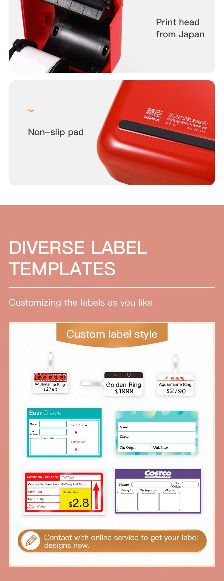 Niimbot B21 Mini Portable Thermal Label Printer Mini Adhesive Sticker Printers for Home Office For Mobile Phone NEW