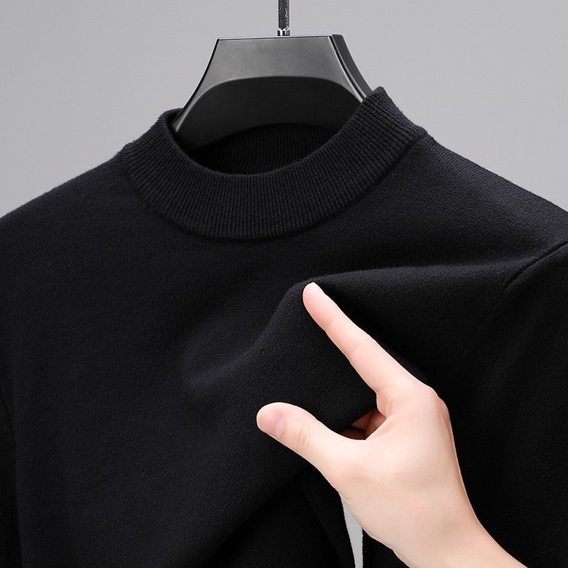 Half Turtleneck Knitwear Sweater New Autumn/Winter Mock Neck Sweatshirts Solid Color Pullovers Man Brand Casual Mens Clothing