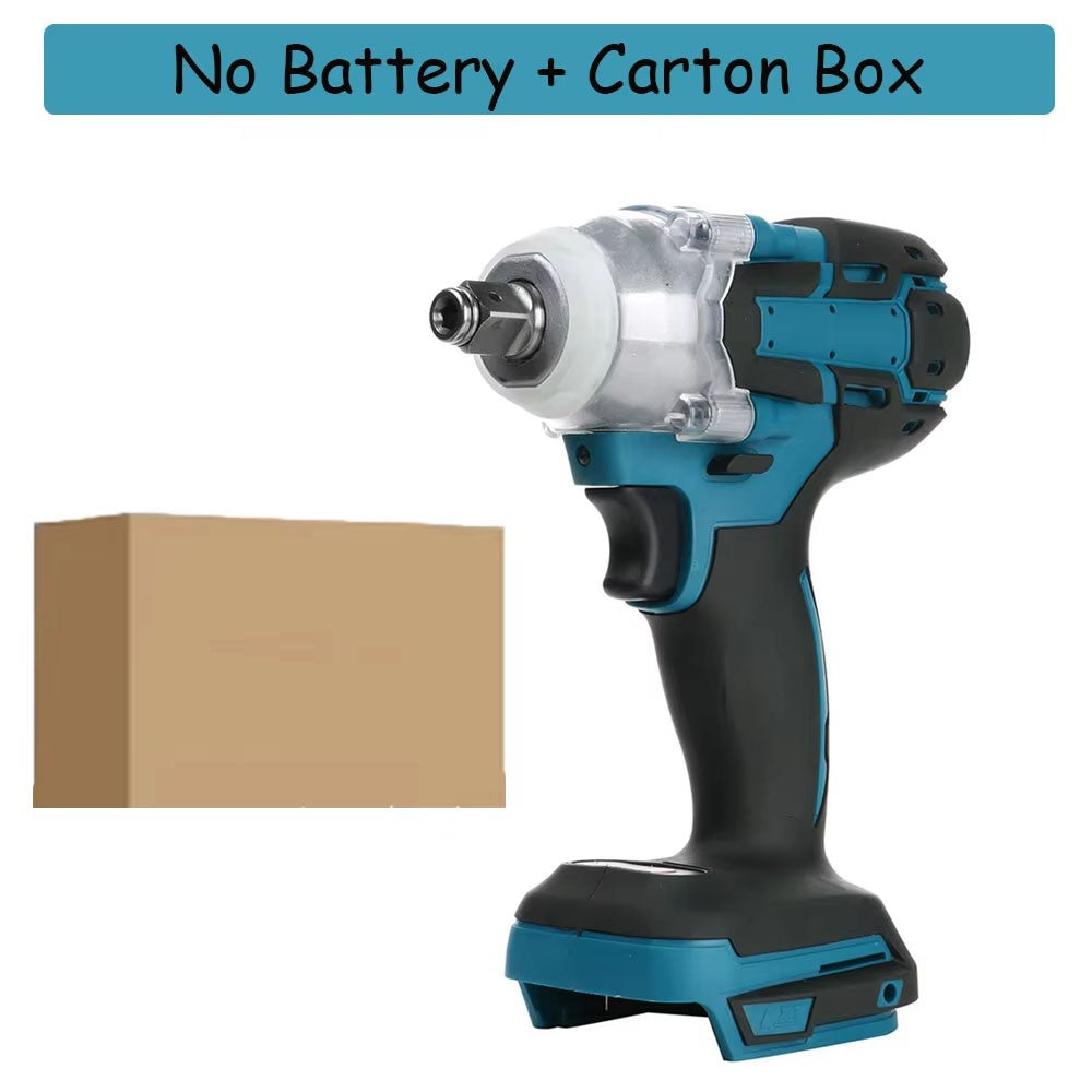 Chave de Impacto Elétrica Sem Fio Sem Escovas 520NM de 1/2 polegada, Ferramentas Elétricas Compatíveis com Bateria de 18V, Chave com Conjunto de Caixa de Ferramentas