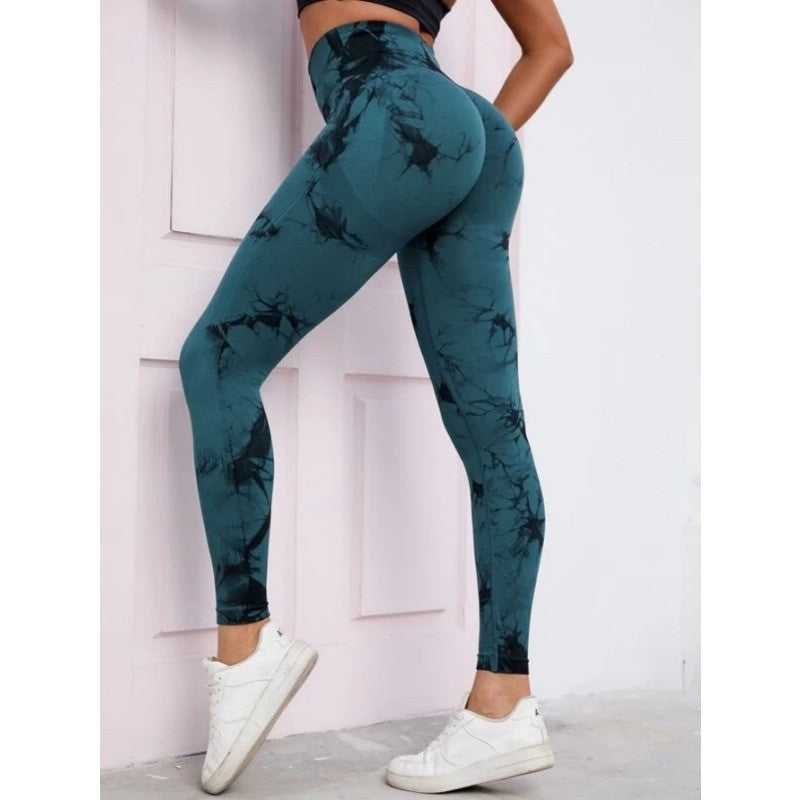 Seamless High Waist Leggings Women Tie Dye Leggings Fitness Sports Running Yoga
