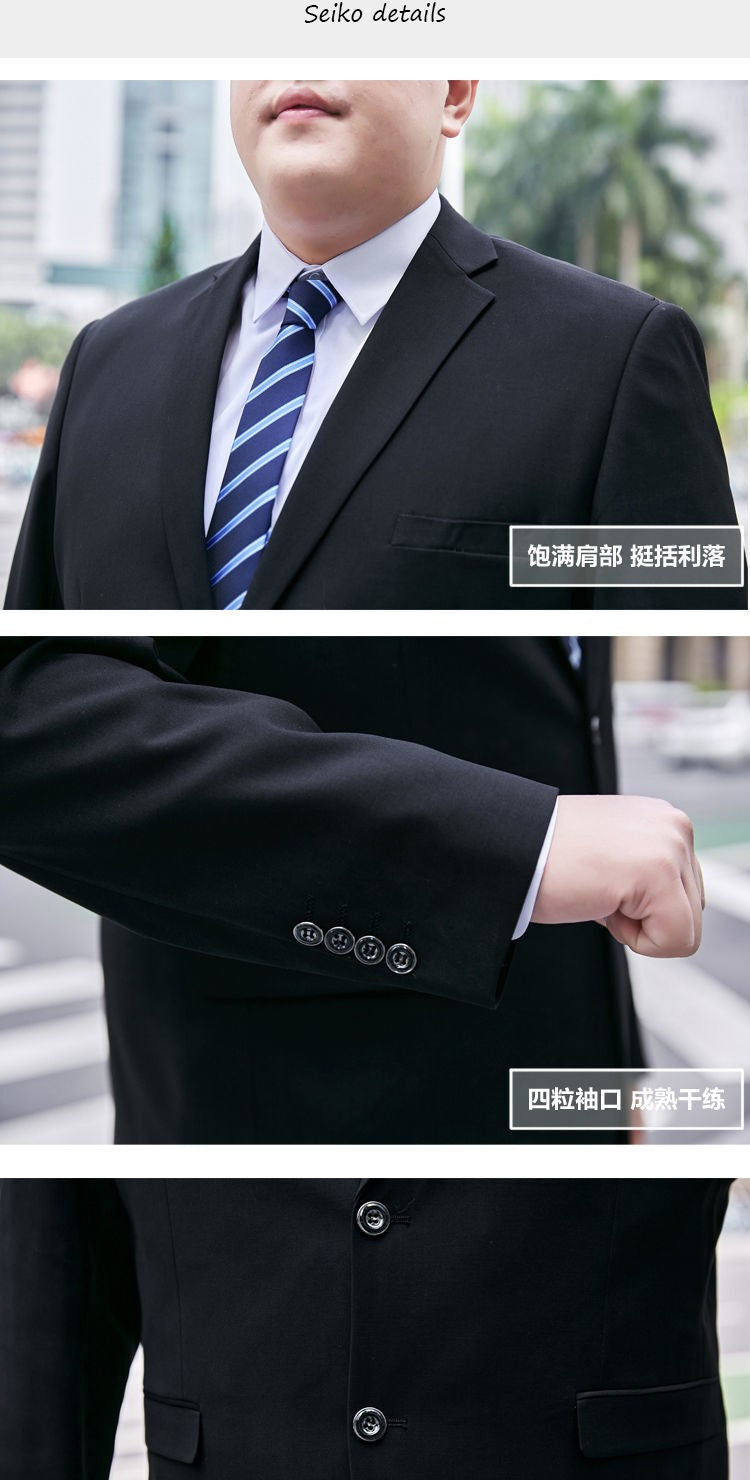 Fat Brother Big Size Pants Men's Suits Formal Business Dress Fashion Leisure Occupation 2 Piece Set Blazer Wedding Jackets S-9XL