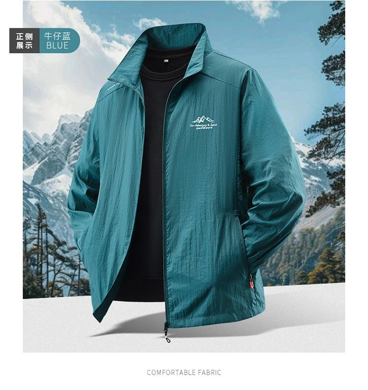 2025 Men's Summer Sun Protection Jacket Ultra-Light Thin Skin-Friendly Breathable UV Proof Fishing Ice Silk Sunscreen Coat