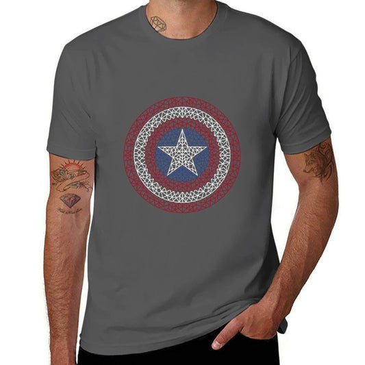 American Shield T-Shirt cotton tshirt 100% t shirt man plain T-Shirt