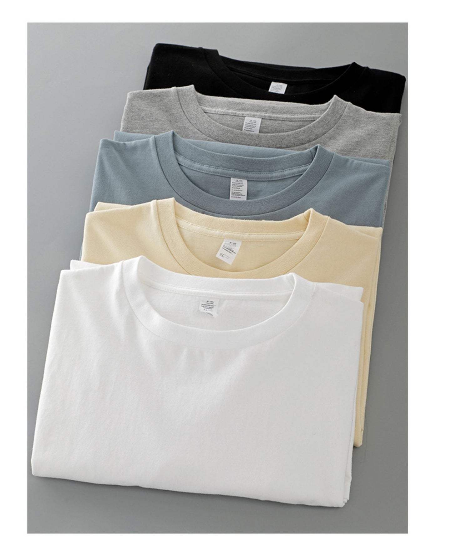 Dukeen 280g Heavyweight Long-Sleeved T-Shirt for Men 100% Cotton Shirts Oversized Solid Color Tops Plain Tees Men's Clothing