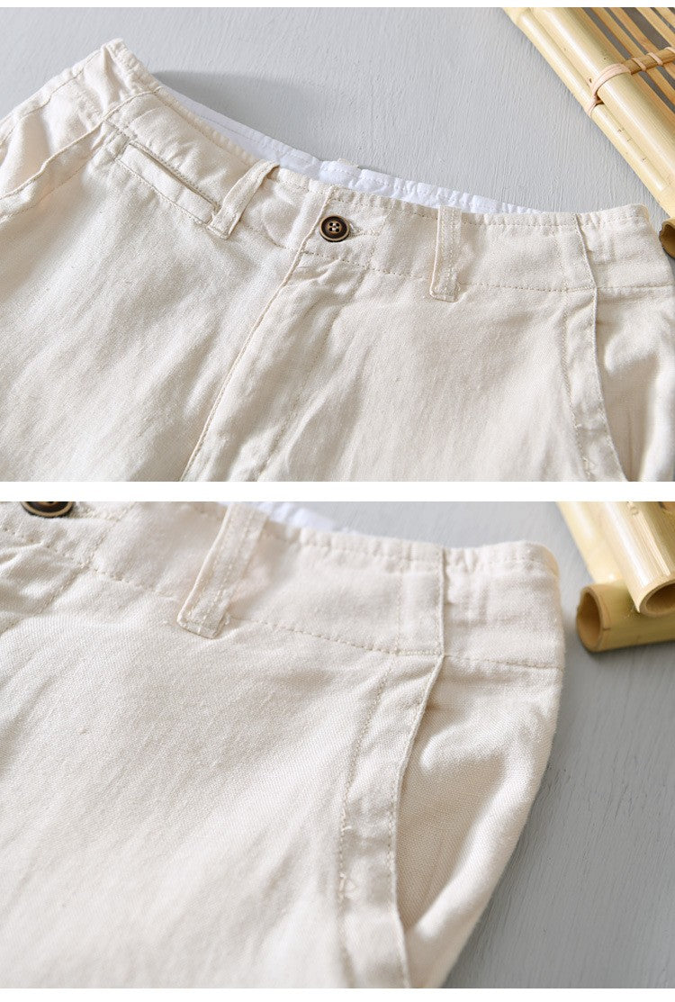 100% Pure Linen Shorts Fpr Men Summer New Fashion Loose Beach Holiday Shorts Man Casual Shorts Plus Size Y2894