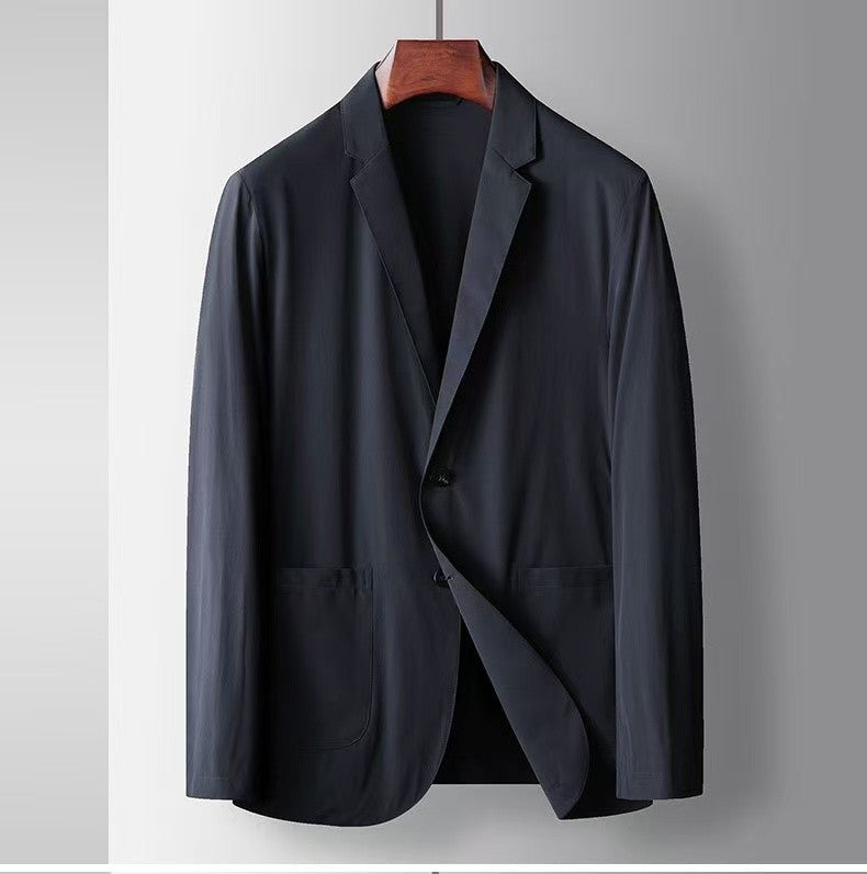 2025 Spring and Summer New Men's Casual Suit Light and Thin Elastic Middle aged Anti Wrinkle and Non Ironing Suit Coat Sunscreen