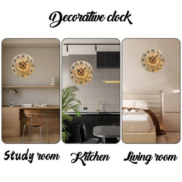 Tree Cross Section Wooden Round Silent Hanging Wall Clock, Suitable For Living Room, Office,Study Room, Bedroom, Home Decoration
