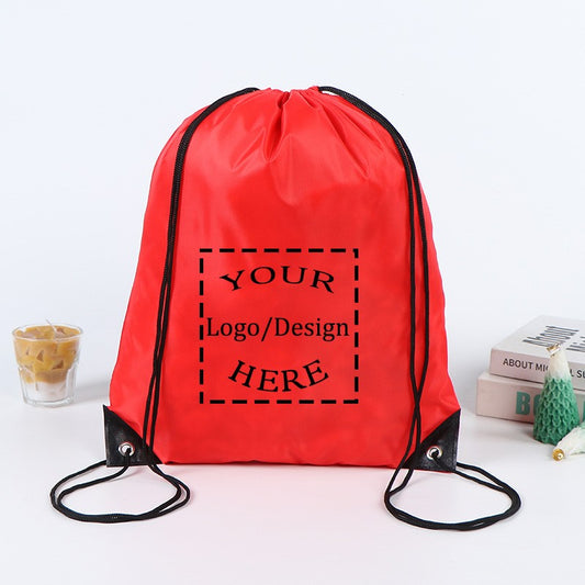 20/50Pcs Custom Bag Printing Logo Schoolbag Promotional Outdoor Casual Gym Sport Waterproof Advertising Bag Drawstring Backpack