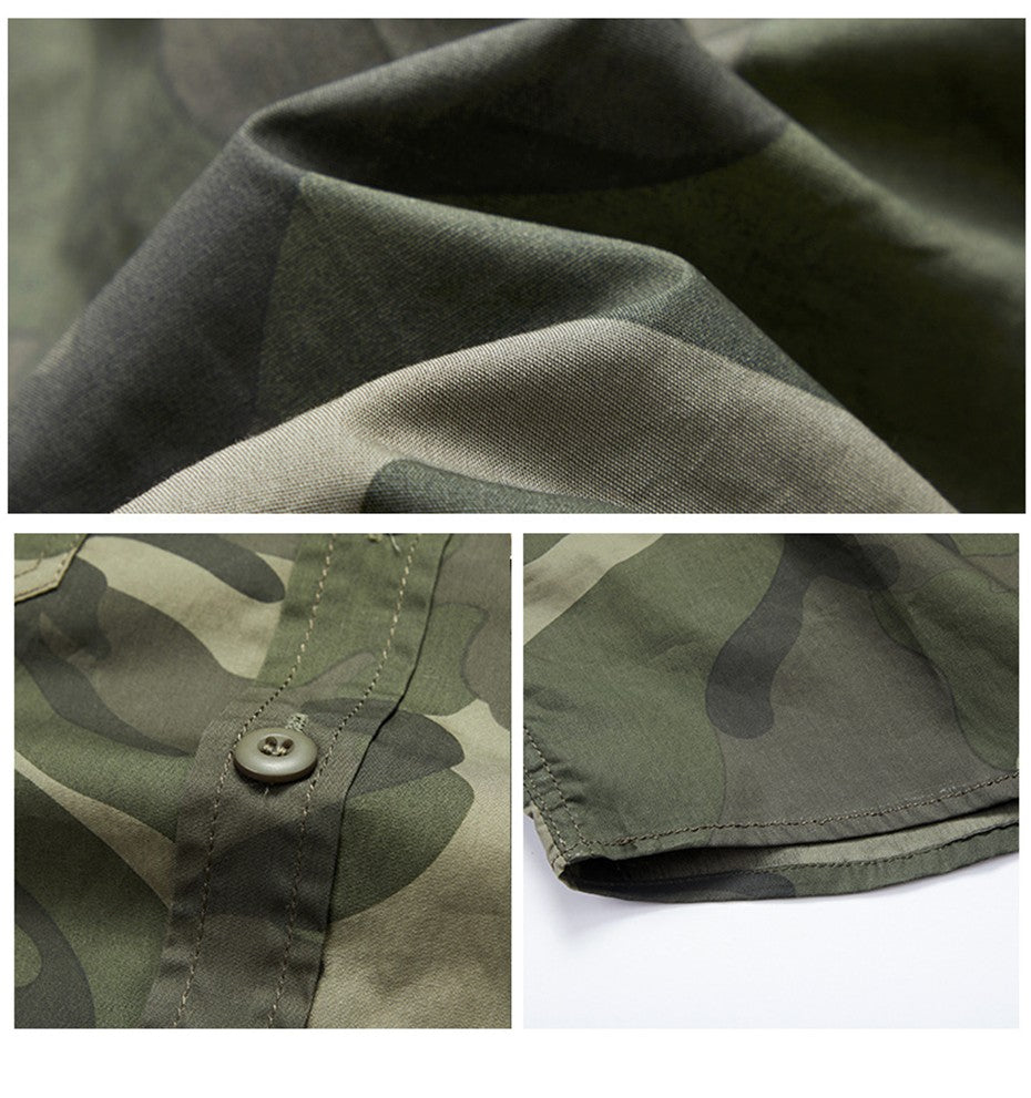 Military Camouflage Shirt Men Long Sleeve Shirts Spring Autumn Camo Cargo Shirts Male Fashion Casual Blouse