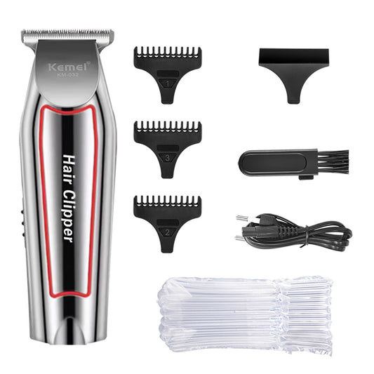 Kemei Professional Alloy Hair Trimmer Electric Beard Trimmer Rechargeable Hair Clipper Haircut Machine for Men KM-032