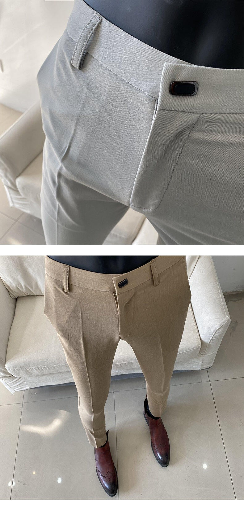 Men Suit Pant 2025 Autumn Solid Elastic Waist Dress Pants Calça Masculina Men Slim Business Office Social Ankle Length Trousers