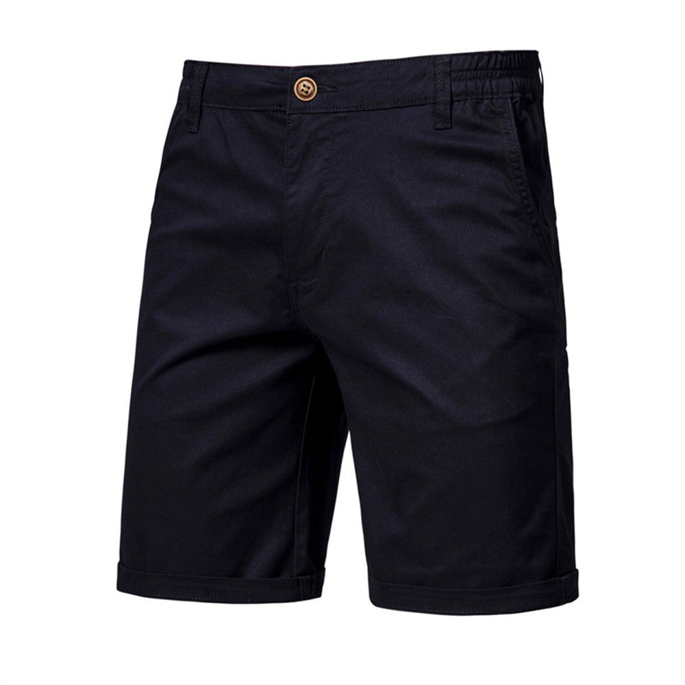 AIOPESON Summer 100% Cotton Solid Shorts Men High Quality Casual Business Social Elastic Waist Men Shorts 10 Colors Beach Shorts