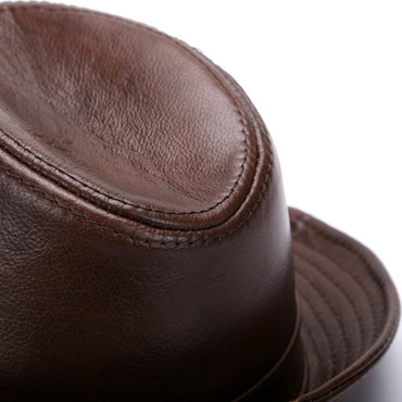 2025 Men Fashion Caps Autumn Winter Warm New Cowboy 100% Real Cowhide Leather Hats Men Real Genuine Cowhide Leather Top Hats