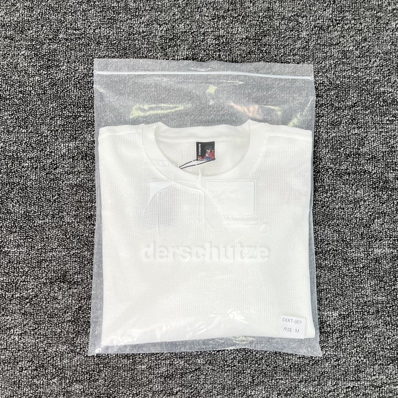Waffle Long Sleeve Embroidery Sakura Derschutze Blossom T Shirt Men Women Casual Loose High Quality Breathe T-shirt Clothes