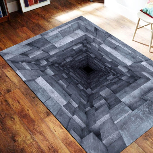 3D Optical Illusion Rug Colorful Vortex Trippy Realistic Area Rugs for Living Room Bedroom Floor Mats