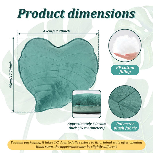 3D Leaf Throw Pillow Soft Plush Leaf Shaped Sofa Cushion 17.7 inch Leaf Shaped Throw Pillow for Bedroom Sofa Couch Decoration