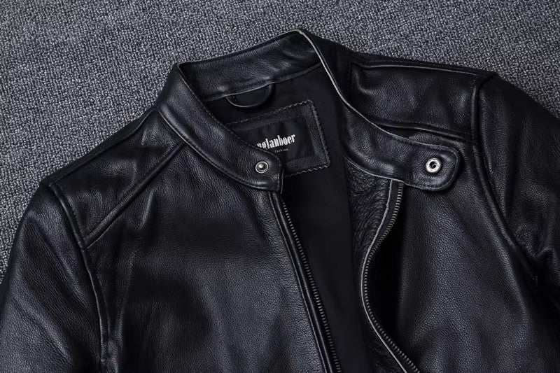 YR!Wholesales.Plus size.Men Classic casual leather jacket.super sales origin natural cowhide coat.slim short leather cloth