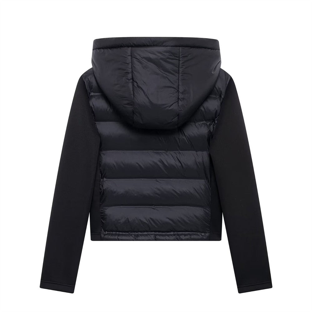 UNIZERA slim fit zipper hooded short warm jacket autumn and winter new product long sleeved solid color women's cotton jacket