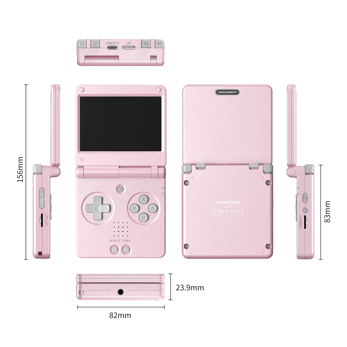 Anbernic RGSP 3.4'' IPS Screen Flip Handheld Console Linux System HDMI-compatible TV Output Clamshell Game Player 3300 mAh RG SP