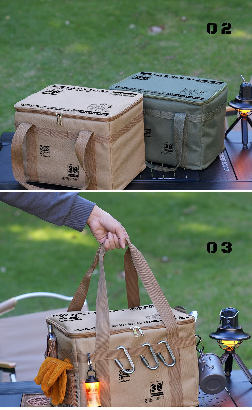 30-42L Tactical Camping Storage Bag Insulated Folding Box Waterproof Picnic Tableware Field Equipment Outdoor Gear Organizer