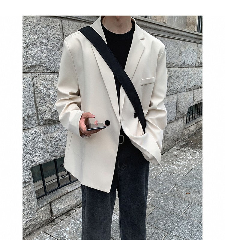2024 Spring Summer Men Formal Blazers Men Korean Fashion Loose Casual Dress Jacket Men Harajuku Social Suit Jacket Clothing