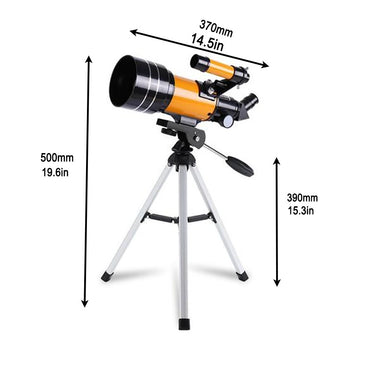 Professional F30070 HD Refractor Telescope 150 Times Magnification Light Portable Ideal for Concerts Camping and Outdoor