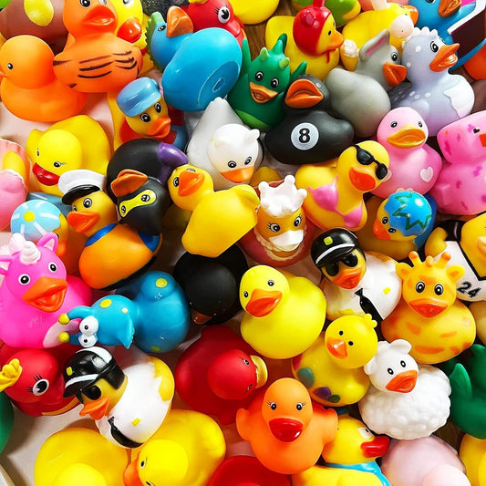 10-100PCSRubber Duck for Jeep Bath Toy Assortment Bulk Floater Duck for Kids Baby Shower Accessories Party Favors, Birthday
