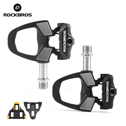 ROCKBROS Bicycle Pedals Lightweight Carbon Fiber Self-Locking Pedals With Cleats SPD Waterproof Sealed Bearing Road Bike Pedals