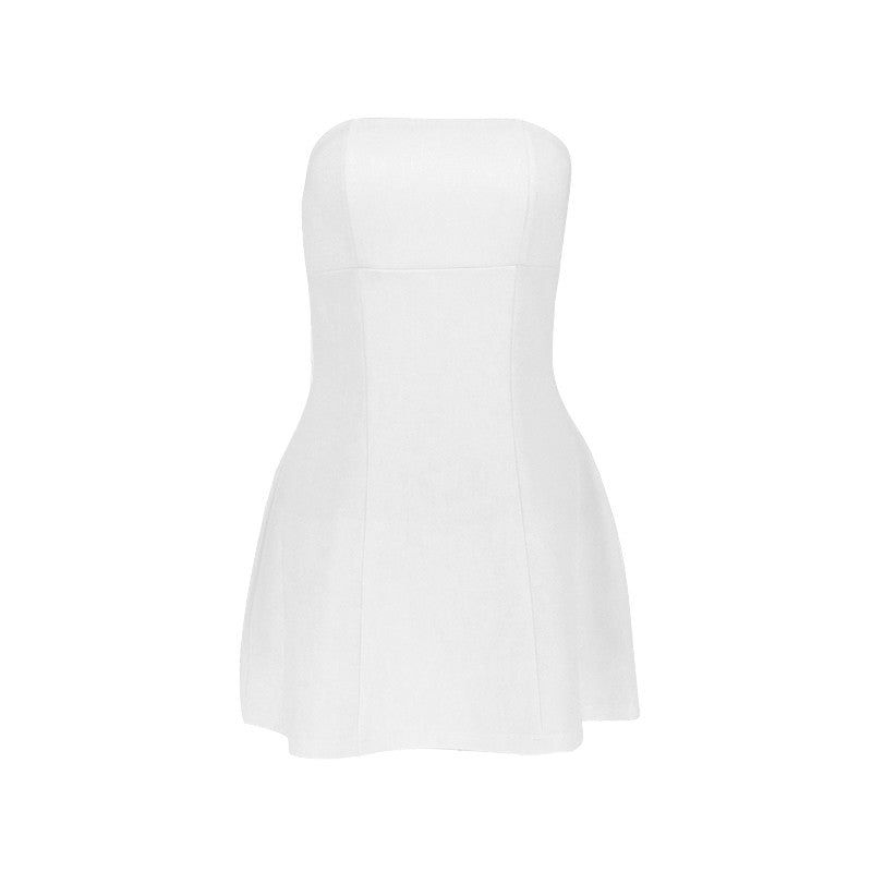 Sexy A-Line Dress Women's Summer New Solid Sexy Sleeveless Off Shoulder Bodycon