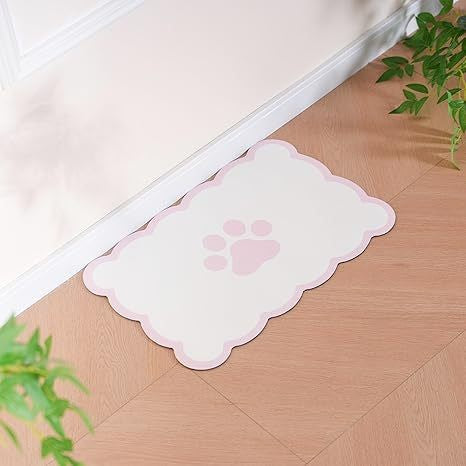Tapete de Inverno para Animais de Estimação Tapete de Alimentação para Cães e Gatos Tigela de Água e Comida para Animais de Estimação Tapete de Chão Diatomáceo Impermeável de Secagem Rápida
