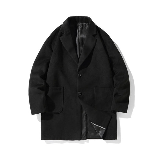 VERSMA Japanese Trendy Causal Vintage Winter Thick Wool Trench Coat Men Autumn Oversized Long Sleeve Male Overcoat Plus Size 5XL