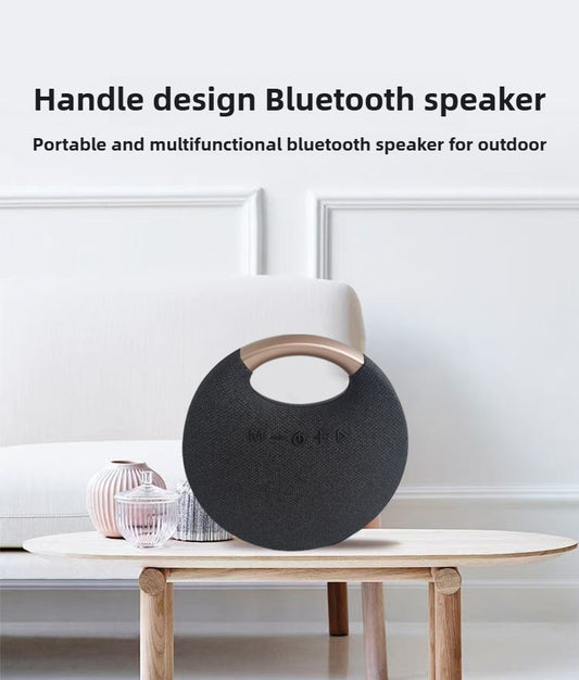 Handle Design Wireless Bluetooth Speaker Fabric Portable Sound Box AUX/TF Card/USB Support for Outdoor Travel Desktop Xmas Gifts