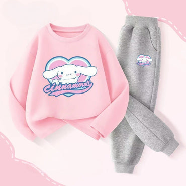 Autumn Baby Girl Clothes Set Cartoon Printed Pullover Sweatshirts Top And Pants Bottom 2 Pieces Suit Kid Children Boy Tracksuits