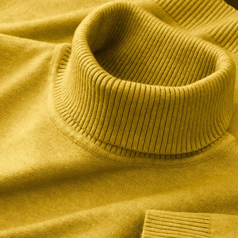 New Mens Knitted Sweaters Solid Color Turtleneck Breathable Pullovers Outdoor Warm Basic Streetwear Business Woolen Pullovers