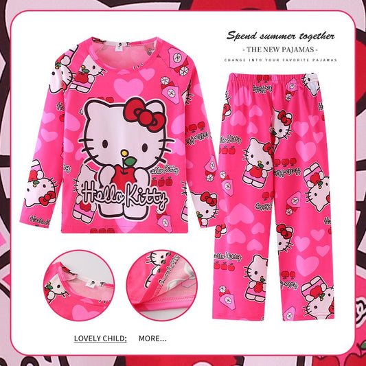 New Pajama Boys Girls Pajamas Stitch Clothing Sets Kids Long Sleeve +Pant 2Piece Children Home Clothing Girl Nightgown
